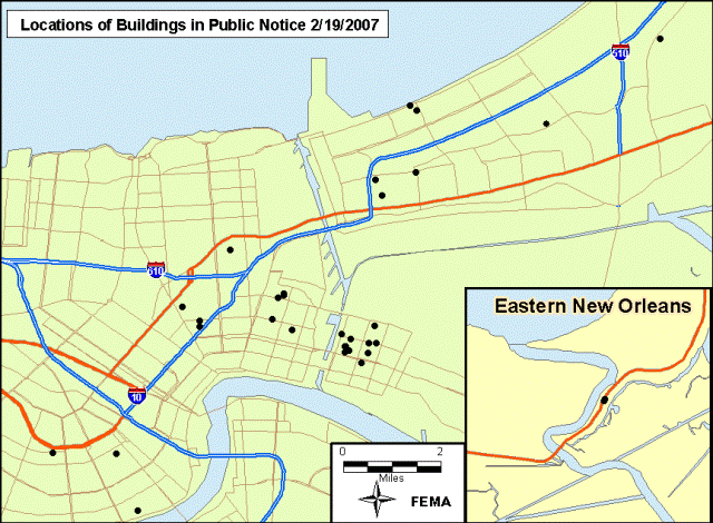 Location of Buildings determined to be in a state of collapse.