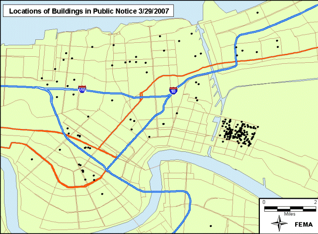 Location of properties proposed for demolition that are seeking public comment on possible historic significance for potential inclusion in the National Register of Historic Places.