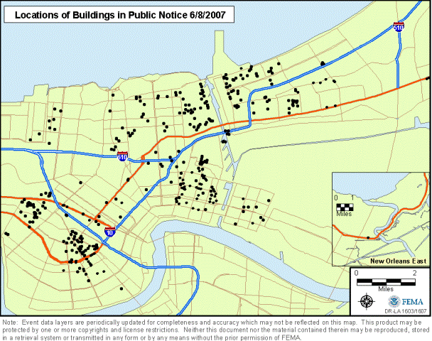 Location of properties proposed for demolition that are seeking public comment on possible historic significance for potential inclusion in the National Register of Historic Places.
