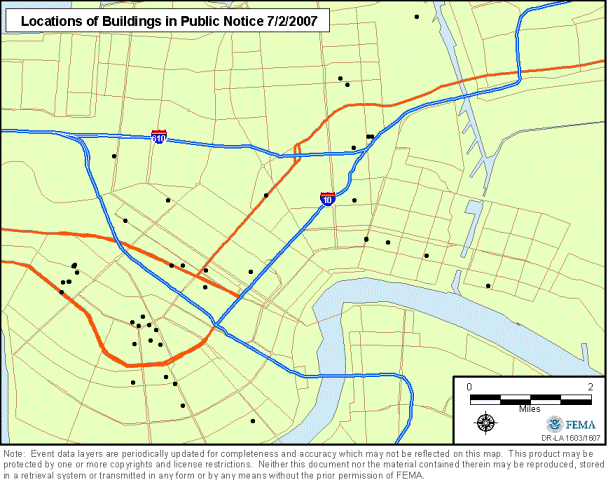 Location of properties eligible for the National Register of 

Historic 

Places.