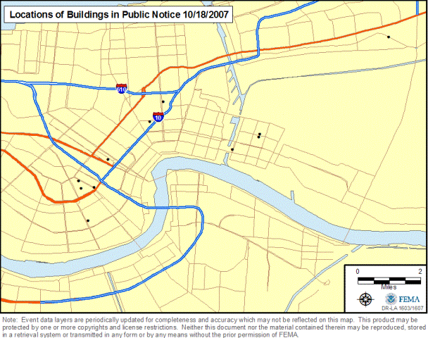 Location of Properties Proposed for Demolition that are Not Eligible for the National Register