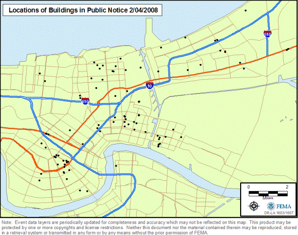 Location of Properties Proposed 

for Demolition that are Not Eligible for the National Register