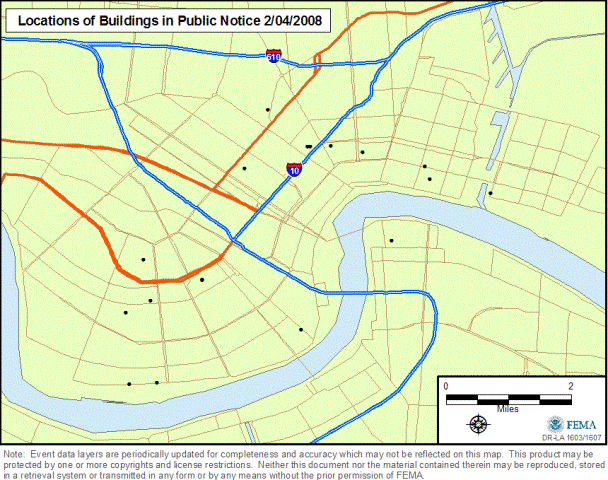 Location of Properties Proposed for Demolition that are Eligible for the National Register
