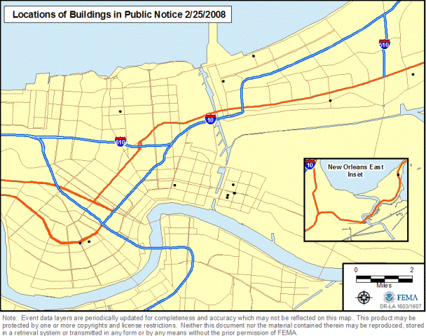Location of Properties Proposed for Demolition 

Seeking Public Comment on Historical Significance