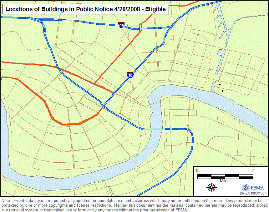 Location of Properties Proposed for Demolition that are Eligible for the National Register