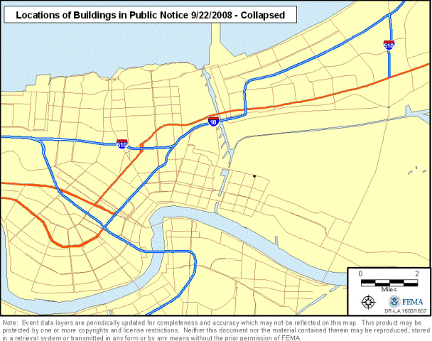 Location of Properties Proposed for Demolition that 

are Collapsed