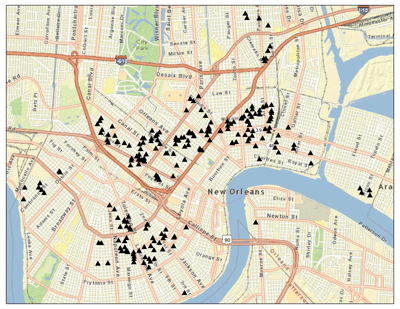 Map of property locations - click to enlarge