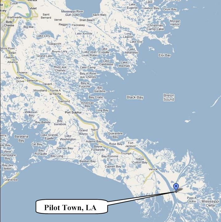 click to enlarge map showing location of Pilot Town